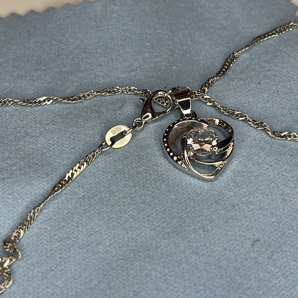 925 sterling silvered spiral heart and dangle earrings set - Picture 5 of 5